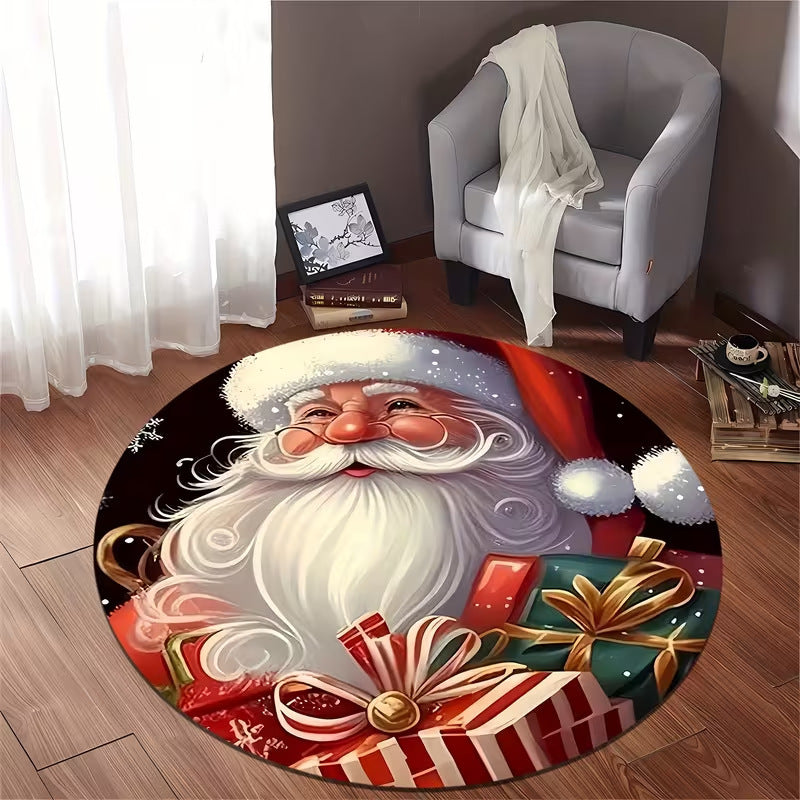 3D Christmas Rug with Gnome and Stone Well Print | Soft Durable Pile That Wipes Clean | 6 Sizes, 14 Designs