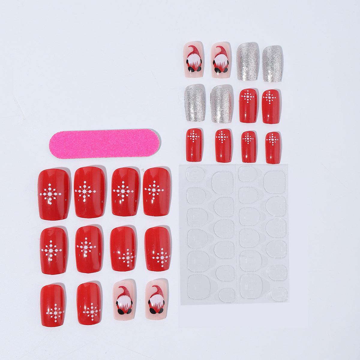 Christmas Fingernails with Snowflake Designs | Festive Press On Nail Art Set | Easy Winter Manicure for Holiday Parties