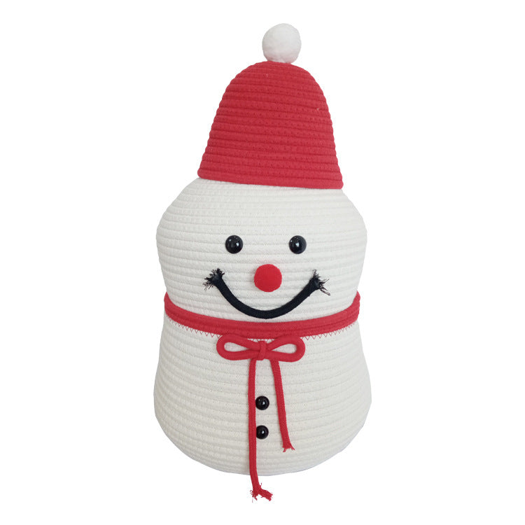 Christmas Storage Basket with Santa Design in Cotton | Handmade Holiday Decor for Toys and Gifts | White or Patterned