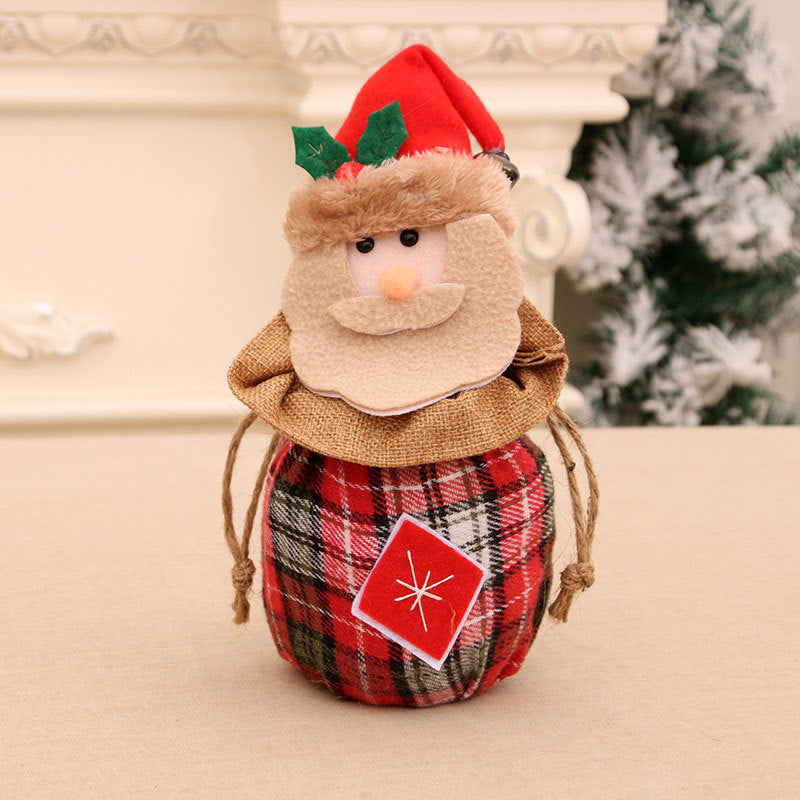 Christmas Snowman Gift Bag with a Stitched Face and Drawstring Top | Reusable Sack for Small Presents | 14 Designs