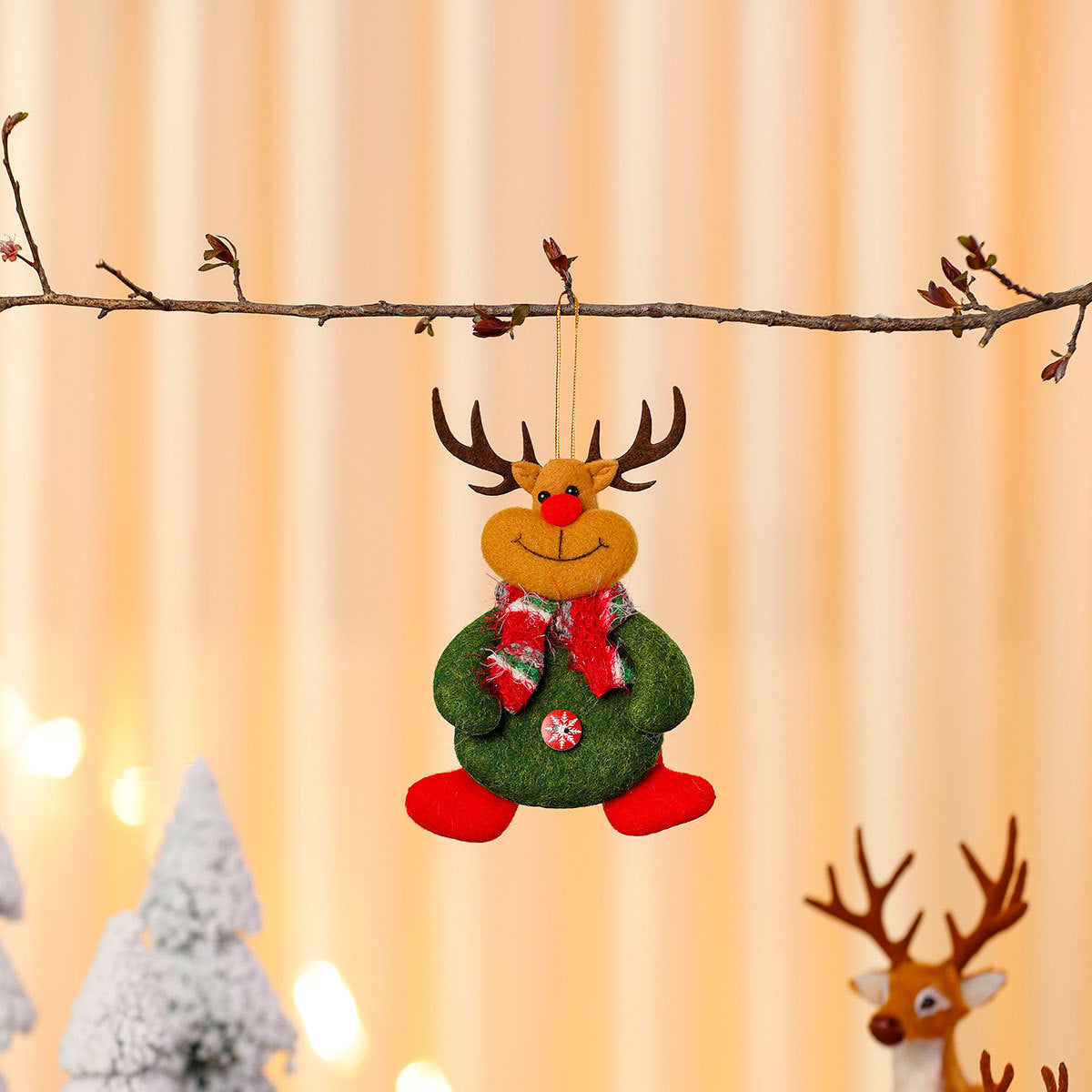 Felt Christmas Angel Ornaments with Red Hat, Wings and Star Details | Hanging String Included | Twenty Designs for Tree or Gift Wrap