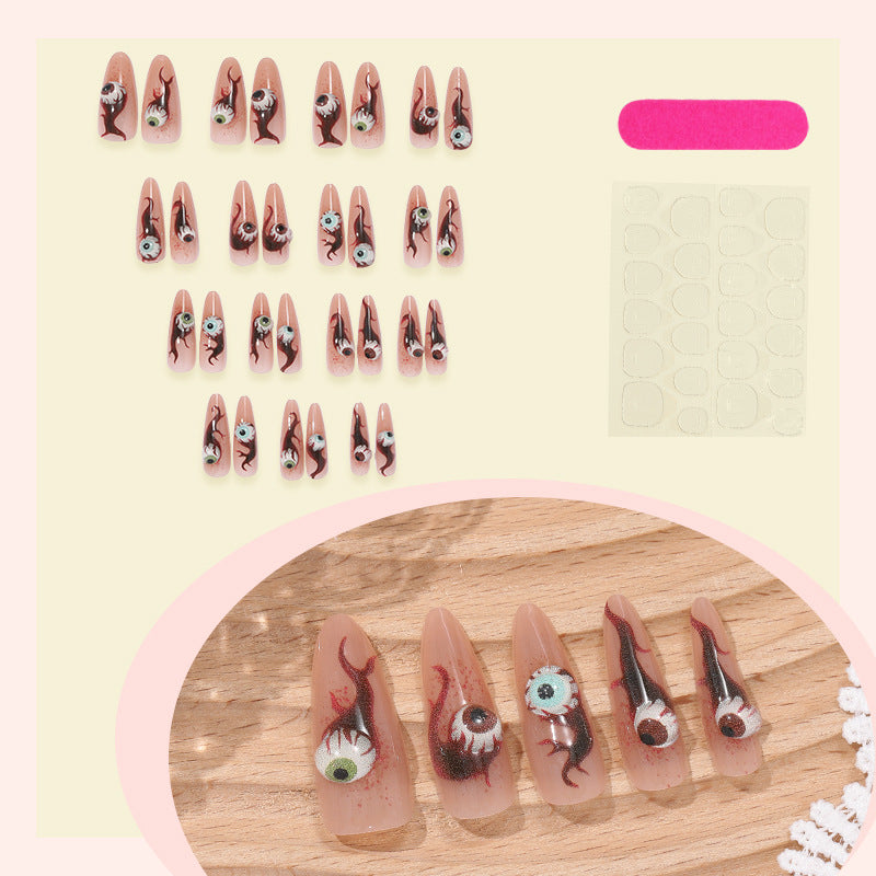 Halloween Press-On Nails | Available in Red | Glue-Free Application in Minutes for Parties and Nights Out
