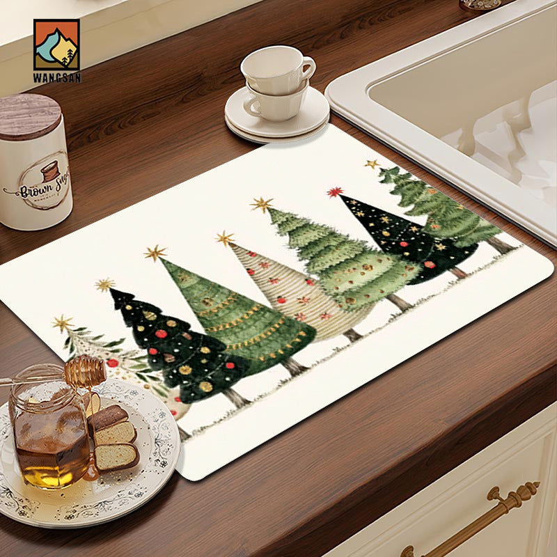 Festive Christmas Kitchen Rug with Holiday Print | Non-Slip Indoor Mat, Easy to Wipe Clean | Seasonal Floor Decor for Sinks