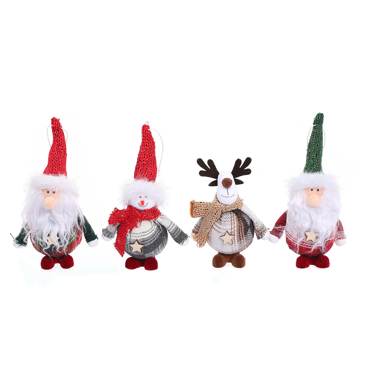 Hanging Santa Figurine with a Fluffy Beard | Tree, Doorway and Centerpiece Christmas Decorations | Handy Loop Included