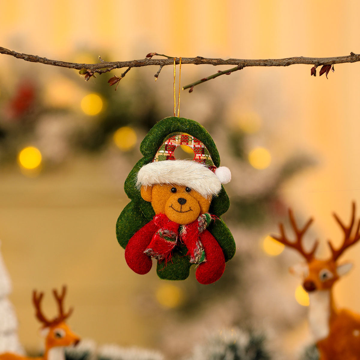 Felt Snowman Ornaments for Christmas Trees | Scarf and Fluffy Hat in Bright Colors | Compact Stocking Stuffer with Loop