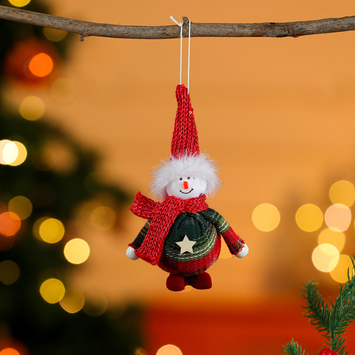 Hanging Santa Figurine with a Fluffy Beard | Tree, Doorway and Centerpiece Christmas Decorations | Handy Loop Included