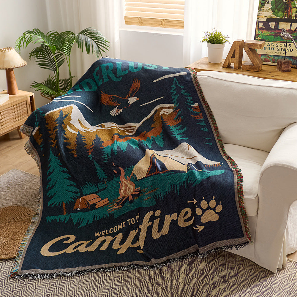 Christmas Throw Blanket with Tree and Pine Cone Motifs | Soft Plush Fabric for Cosy Winter Evenings | Six Designs