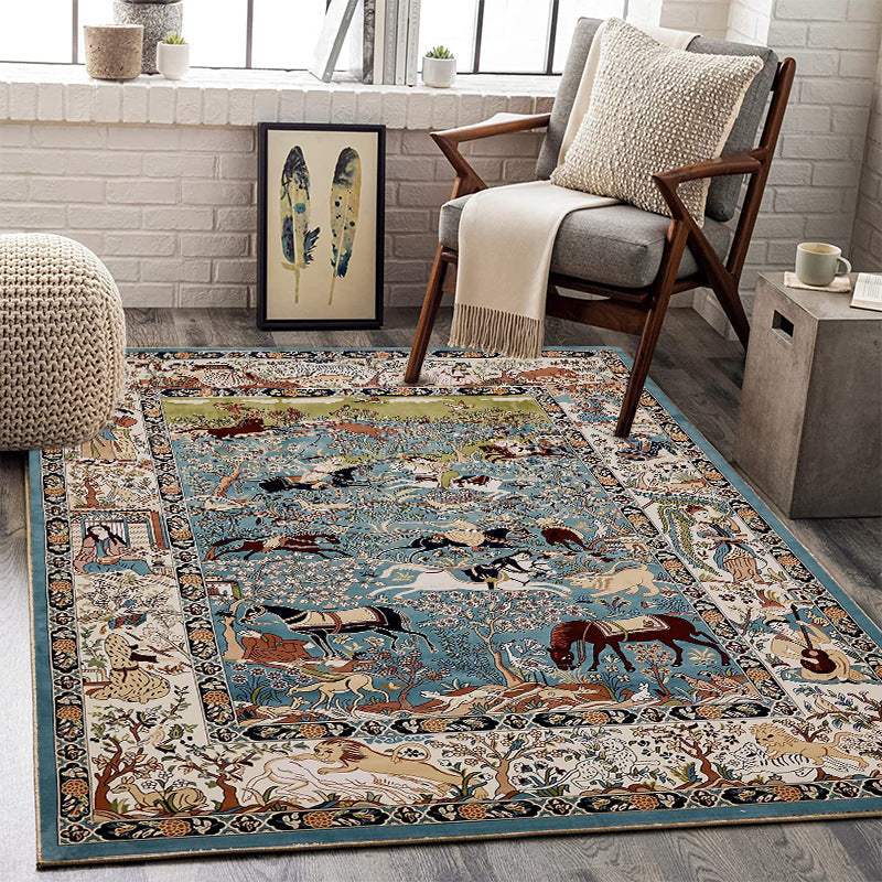 Vintage Ornate Area Rug with a Medallion Center | Soft Underfoot and Easy to Clean | Five Sizes, 31 x 47 up to 55 x 79 in
