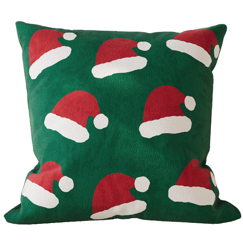 Christmas Throw Pillow Cover in Soft Linen Blend | Hidden Zipper, Machine Washable | Festive Indoor Holiday Decorations