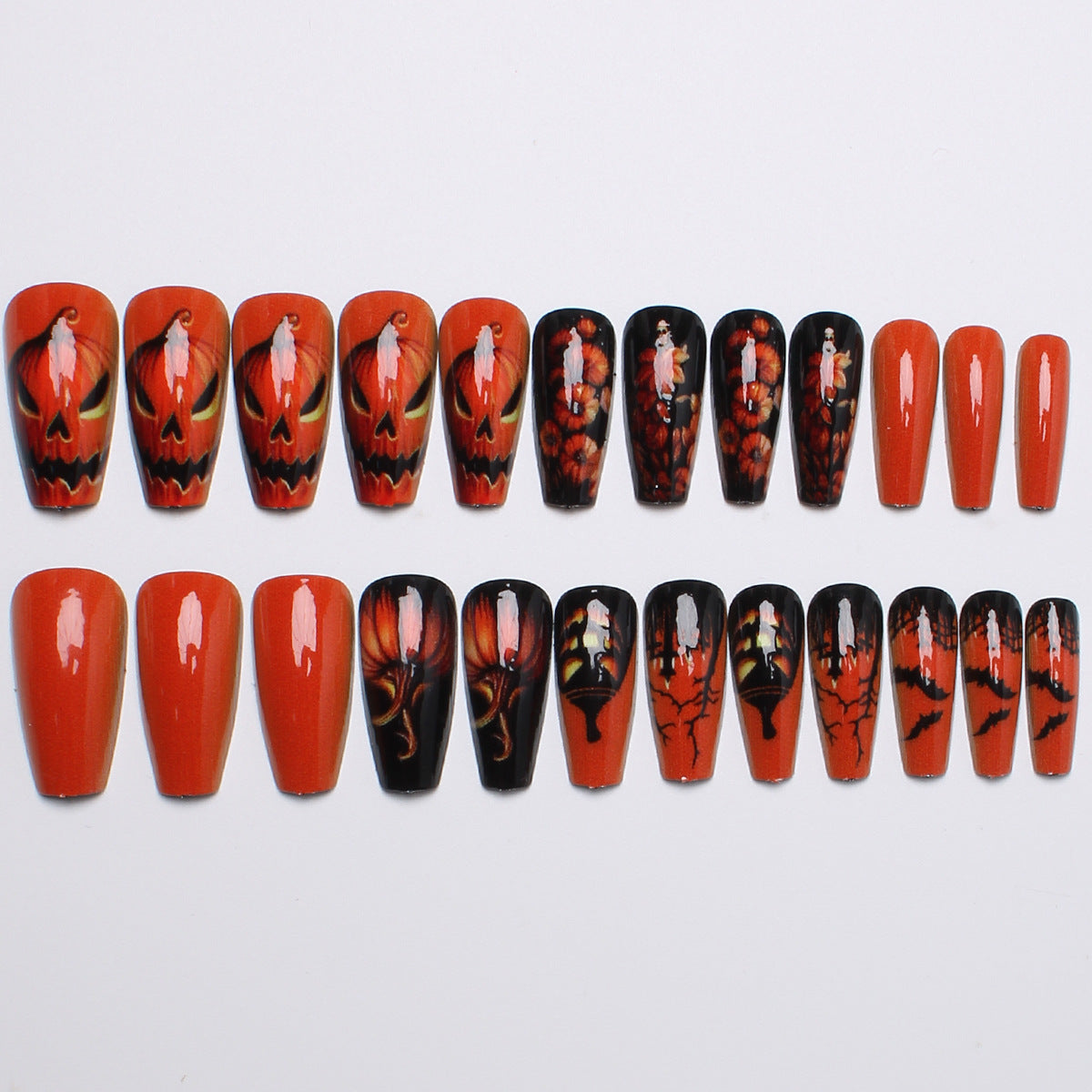 Halloween Neon Press-On Nails | Available in Red | Glue-Free Application in Minutes for Parties and Nights Out