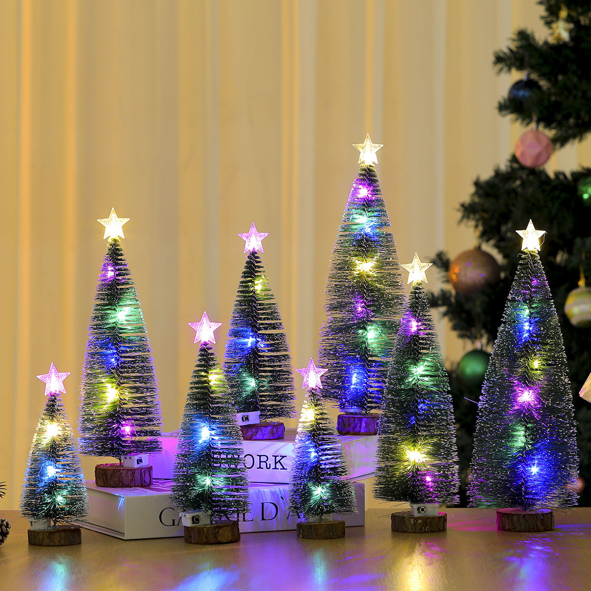 Mini Christmas Tree with Warm LED Lights | Nordic Styling for Desks and Side Tables | Festive Holiday Decorations
