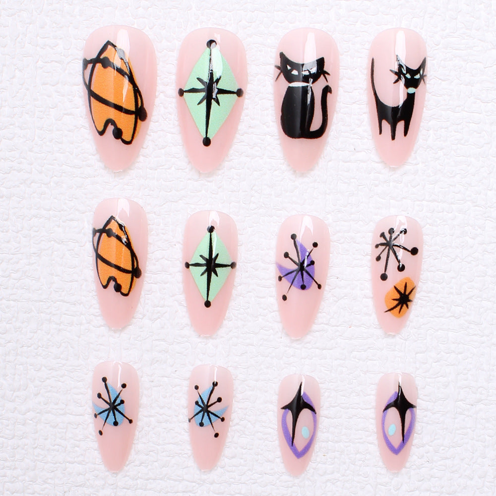 Halloween Press-On Nails | Available in Transparent, Yellow | Glue-Free Application in Minutes for Parties and Nights Out