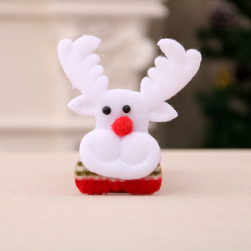 Soft Felt Santa Figurine with a Snowflake Hat | Shelf and Mantel Christmas Decorations | Cheerful Smile, Fluffy Beard