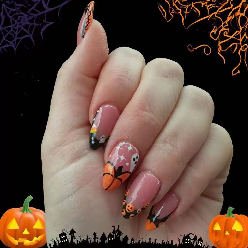Halloween Press-On Nails | Available in Yellow, Unicolor | Glue-Free Application in Minutes for Parties and Nights Out