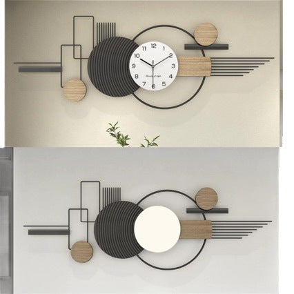 Modern Wall Clock with Geometric Circles and Line Accents | Large Numerals and Minute Marks | Silent Sweep Movement