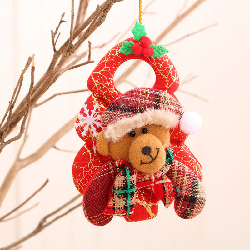 Plush Santa Claus Hanging Ornaments in Red Outfit with Hat and Scarf | Soft Cuddly Character | Christmas Tree Decorations