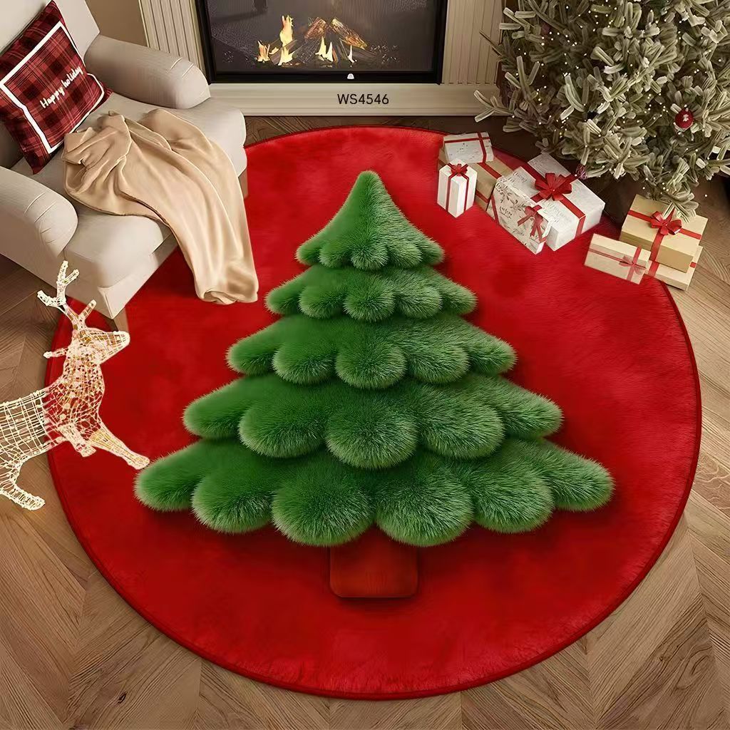 Christmas Rug with Decorated Tree, Gifts and Santa | Ultra-Soft Festive Area Mat | Three Sizes from 15.75 x 23.62 in