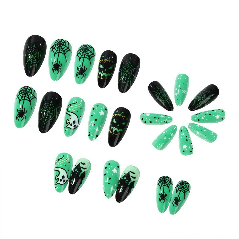 Halloween Press-On Nails | Available in White, Transparent | Glue-Free Application in Minutes for Parties and Nights Out