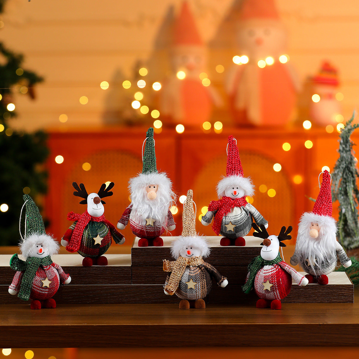 Hanging Santa Figurine with a Fluffy Beard | Tree, Doorway and Centerpiece Christmas Decorations | Handy Loop Included