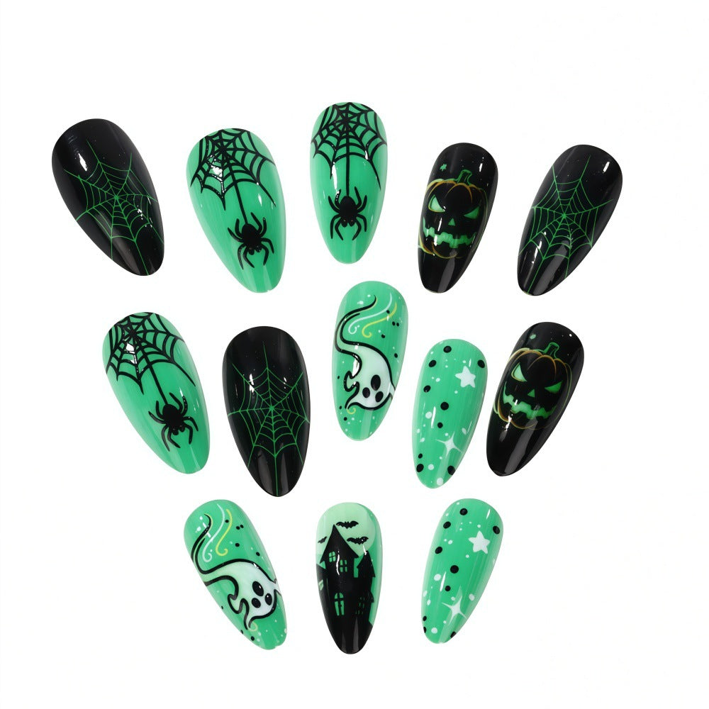 Halloween Press-On Nails | Available in White, Transparent | Glue-Free Application in Minutes for Parties and Nights Out