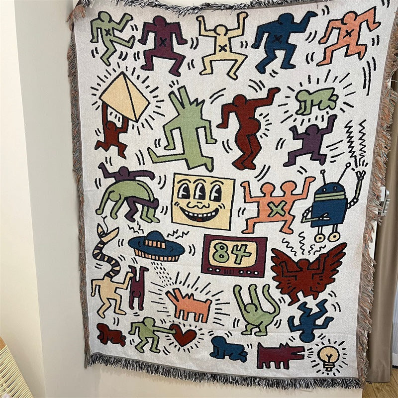 Woven Art Tapestry in Nine Painted Designs | Wall Hangings for Living Room, Also Good as a Throw | 51 x 63 in