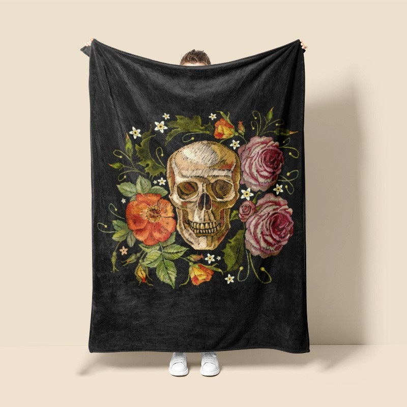 Halloween Skull Throw Blanket | Available in 6 Sizes | Soft Fleece for Sofas, Beds, and Movie Nights