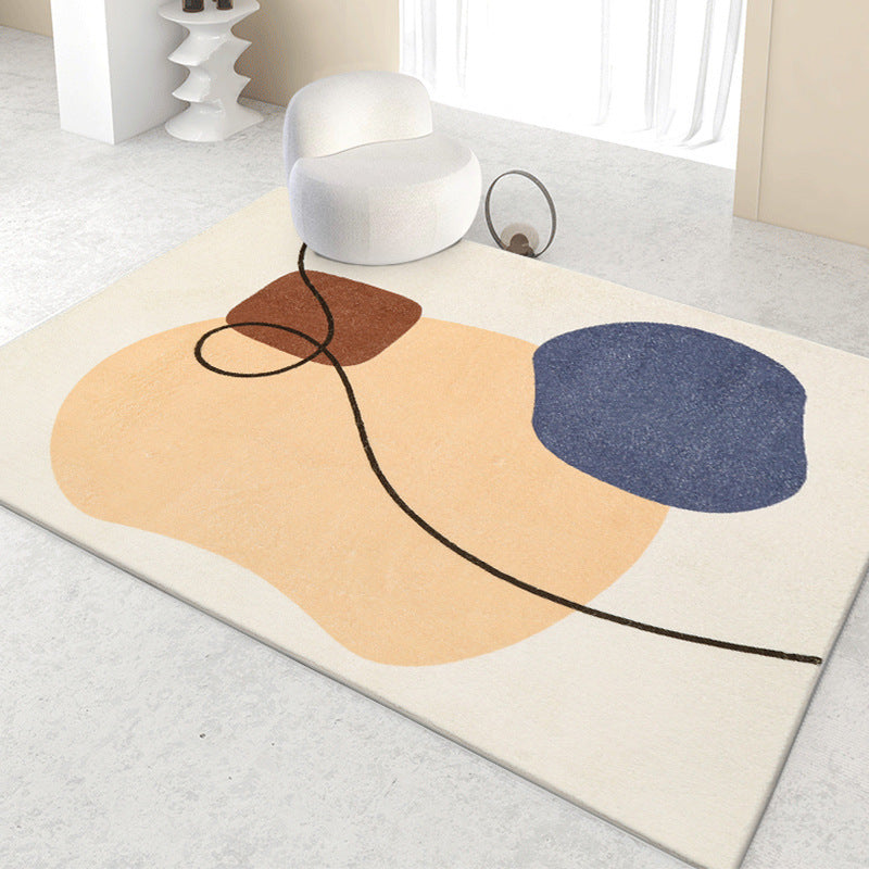 Black and White Abstract Area Rug with a Soft Pile | Four Sizes, 31 x 47 to 55 x 79 in | Easy to Vacuum