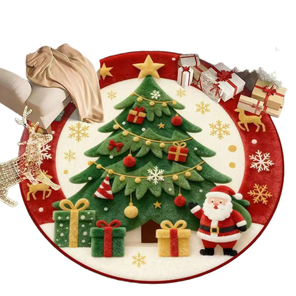 Christmas Rug with Decorated Tree, Gifts and Santa | Ultra-Soft Festive Area Mat | Three Sizes from 15.75 x 23.62 in