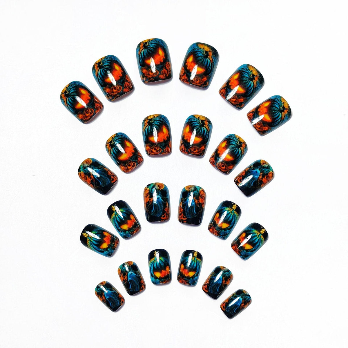 Halloween 3D Press-On Nails | Available in Jelly | Glue-Free Application in Minutes for Parties and Nights Out