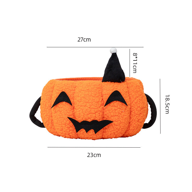 Halloween Pumpkin Decorative Basket | Available in Orange, Beige | Holds Treats and Decorations, Then Stores Them After