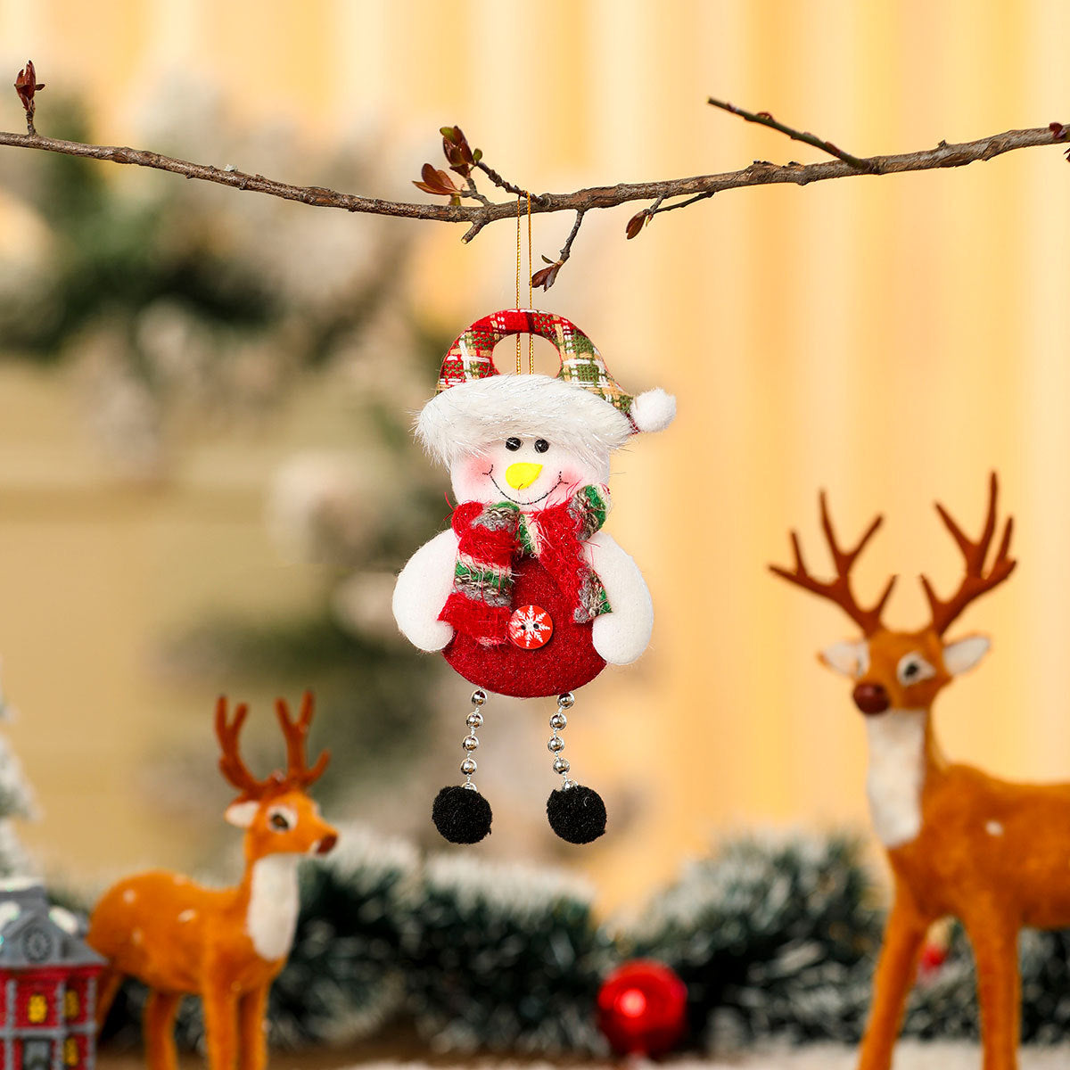 Felt Christmas Angel Ornaments with Red Hat, Wings and Star Details | Hanging String Included | Twenty Designs for Tree or Gift Wrap