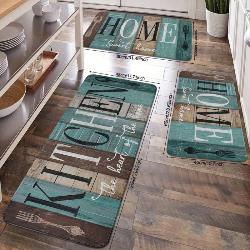 Christmas Kitchen Mat with a Merry Message | Festive Xmas Floor Rug in Black or Grey | Holiday Decor for Cooking Spaces