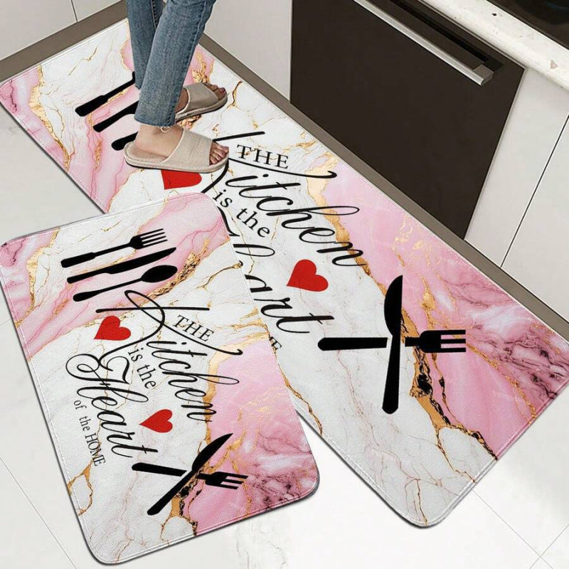 Christmas Kitchen Mat with a Merry Message | Festive Xmas Floor Rug in Black or Grey | Holiday Decor for Cooking Spaces