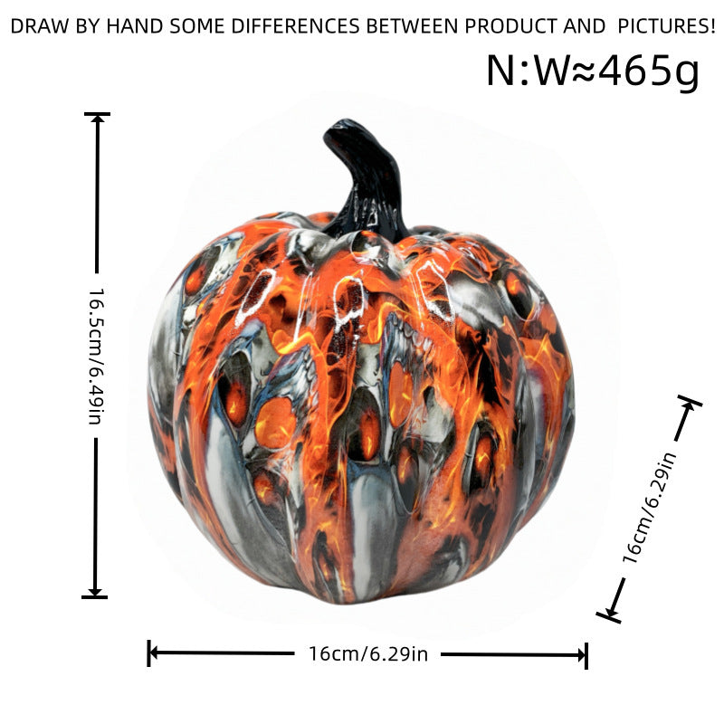 Halloween Pumpkin Decorative Figure | Available in Purple, White, Red | Stands on Shelves, Mantels, and Side Tables