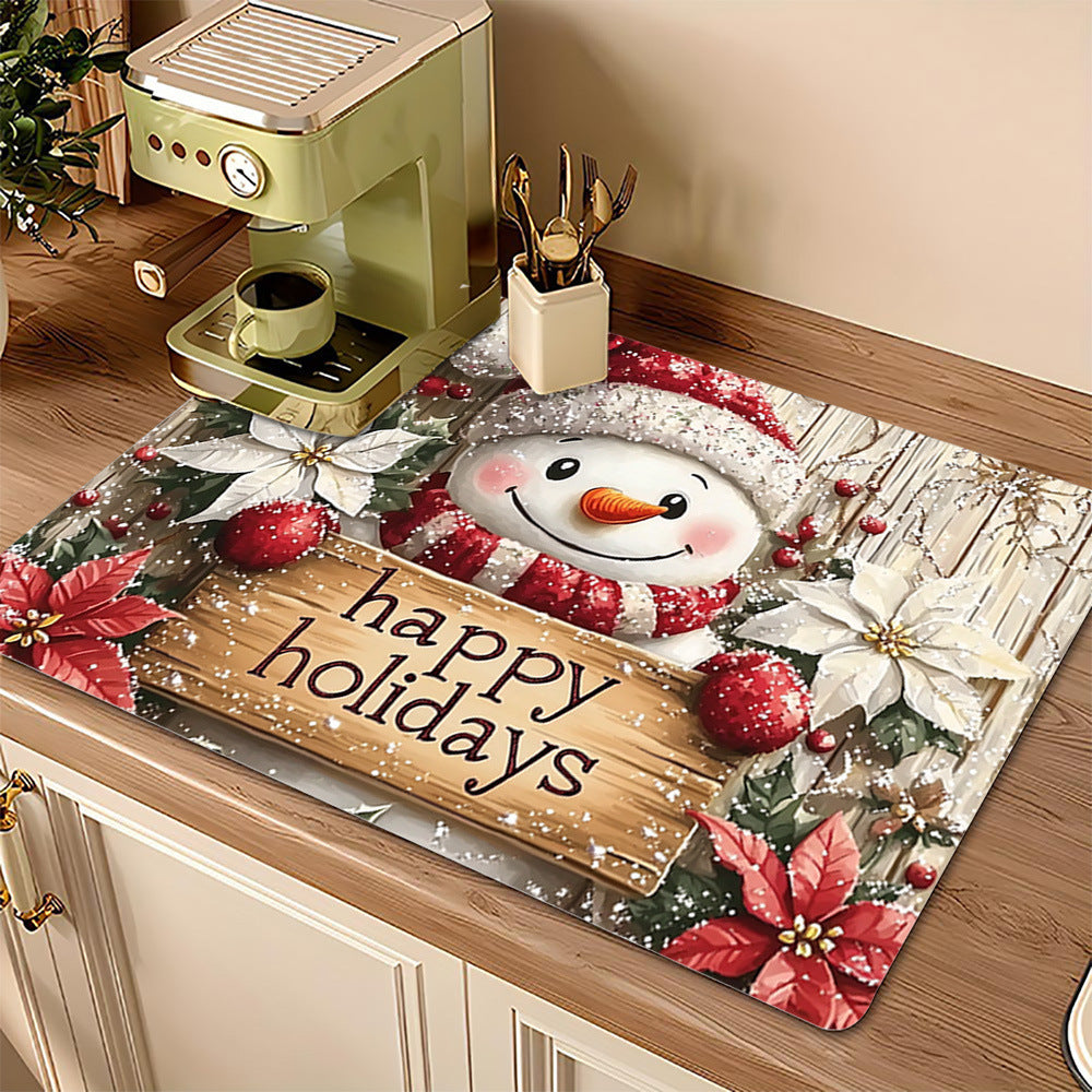 Festive Christmas Kitchen Rug with Holiday Print | Non-Slip Indoor Mat, Easy to Wipe Clean | Seasonal Floor Decor for Sinks