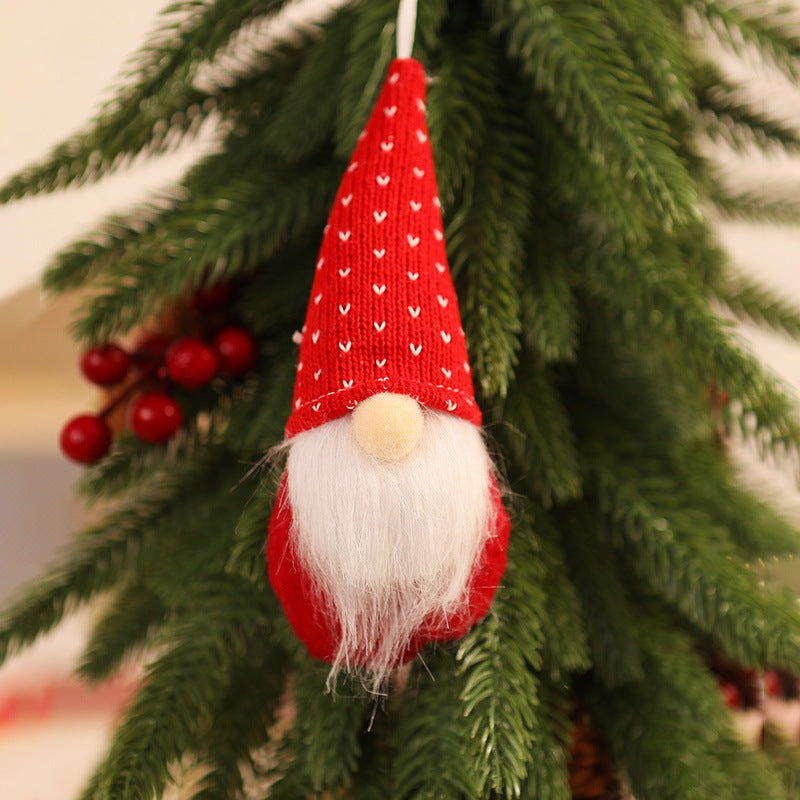 Felt Gnome Christmas Ornament with a Santa Hat | Fluffy White Beard and Hanging Loop | Soft Tree and Wreath Decorations