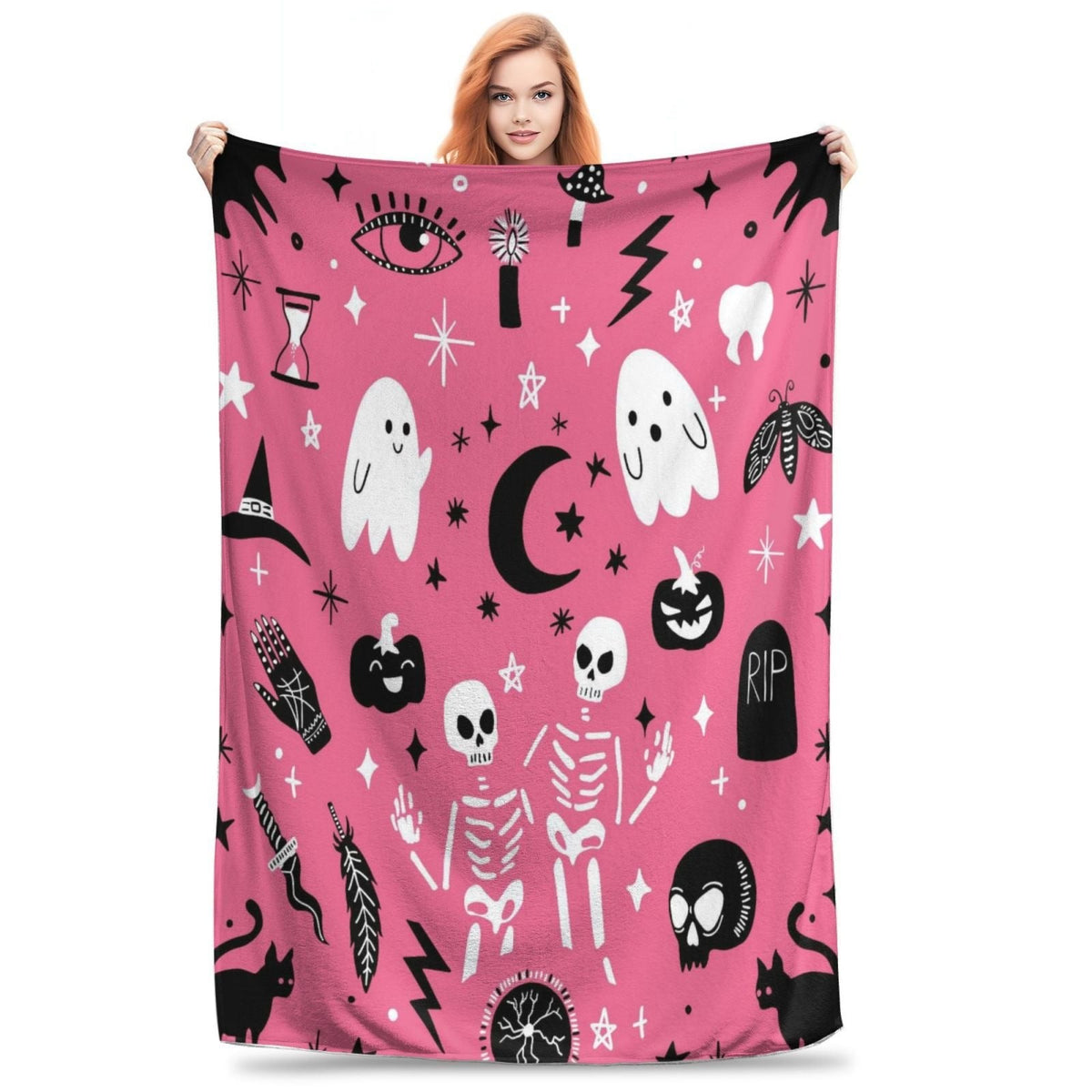 Halloween Throw Blanket | Available in 5 Colors and 3 Sizes | Soft Fleece for Sofas, Beds, and Movie Nights