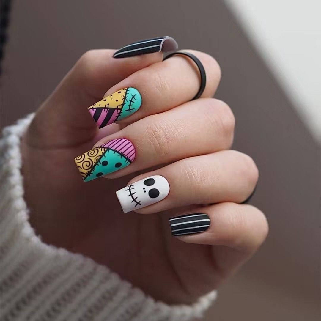 Halloween Press-On Nails | Available in Transparent, Unbekannt | Glue-Free Application in Minutes for Parties and Nights Out