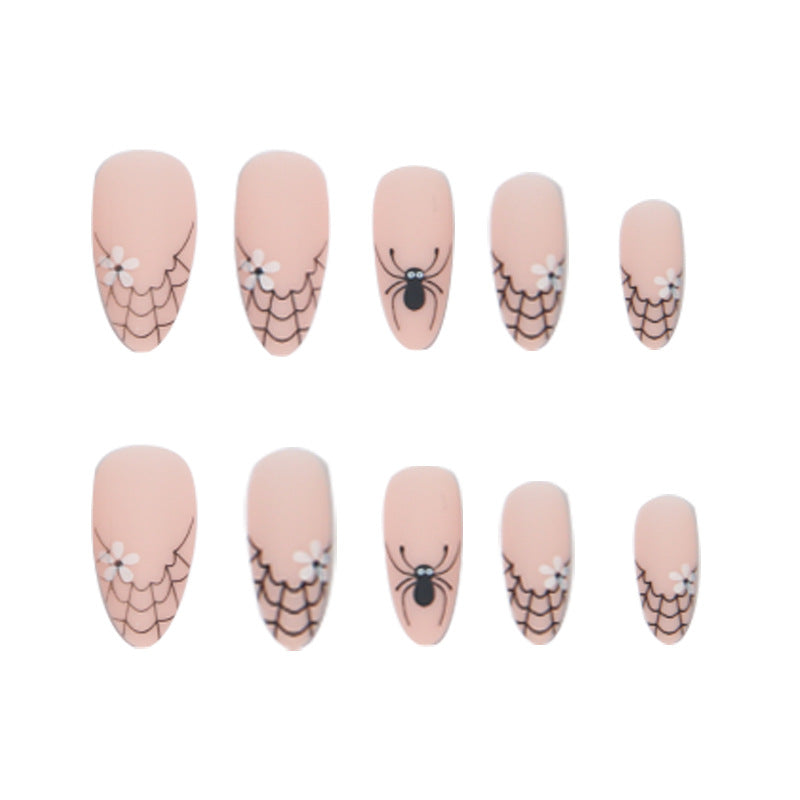 Halloween Spider Press-On Nails | Available in Dark Green | Glue-Free Application in Minutes for Parties and Nights Out