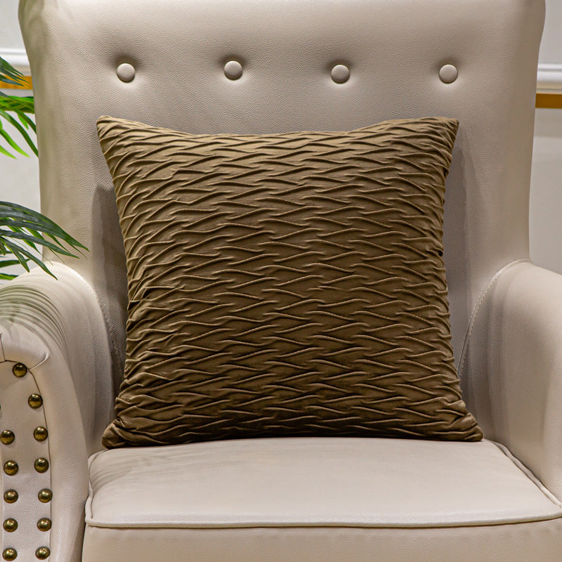 Textured Wave Decorative Pillow Covers with Machine-Washable Fabric | Square Accent for Sofa or Bed | 9 Colors