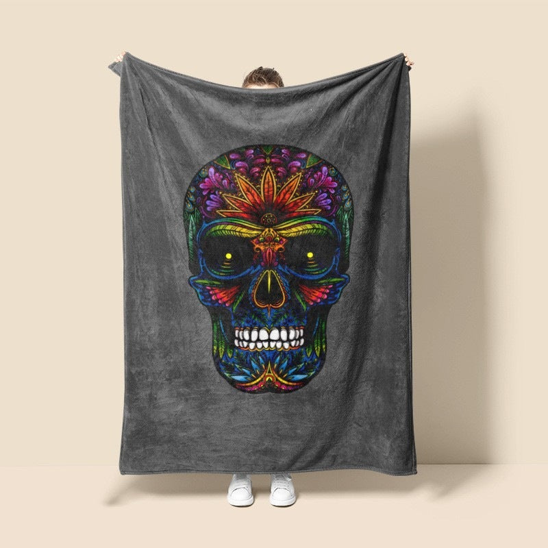 Halloween Skull Throw Blanket | Available in 6 Sizes | Soft Fleece for Sofas, Beds, and Movie Nights