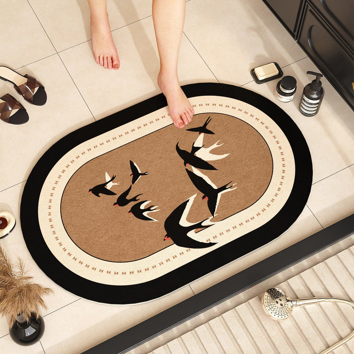 Plush Bath Mat with Quick-Dry Surface and Non-Slip Backing | Absorbent Bathroom Rug | Machine Washable