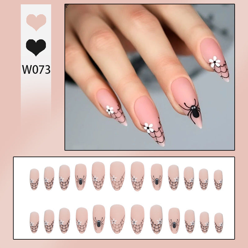 Halloween Spider Press-On Nails | Available in Dark Green | Glue-Free Application in Minutes for Parties and Nights Out