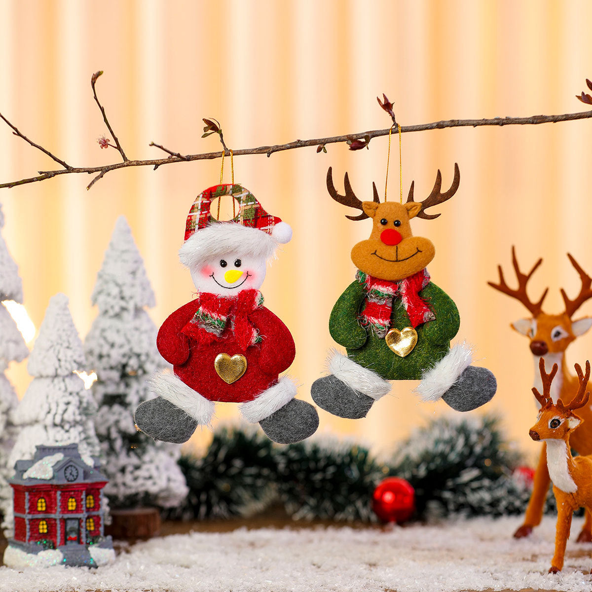 Plush Santa Ornament with Heart Accent and Festive Hat | Soft Durable Character Decor | Christmas Tree Decorations Indoor