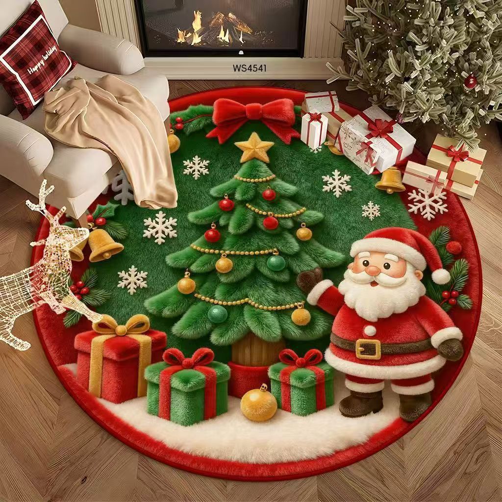 Christmas Rug with Decorated Tree, Gifts and Santa | Ultra-Soft Festive Area Mat | Three Sizes from 15.75 x 23.62 in