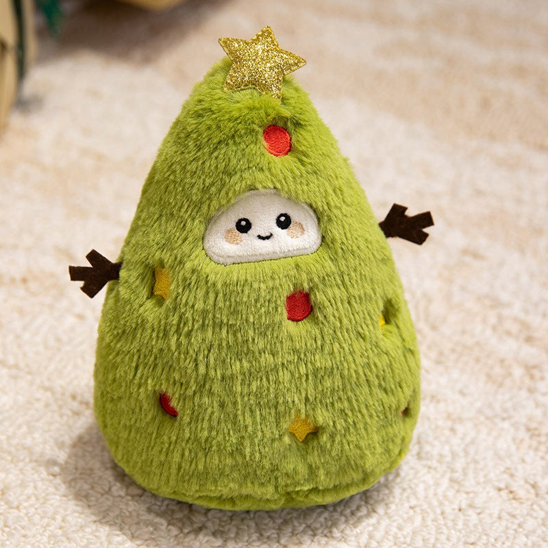 Plush Snowman Christmas Table Decor with Scarf and Felt Branch Arms | Embroidered Face, Round Base | Mantel Decorations