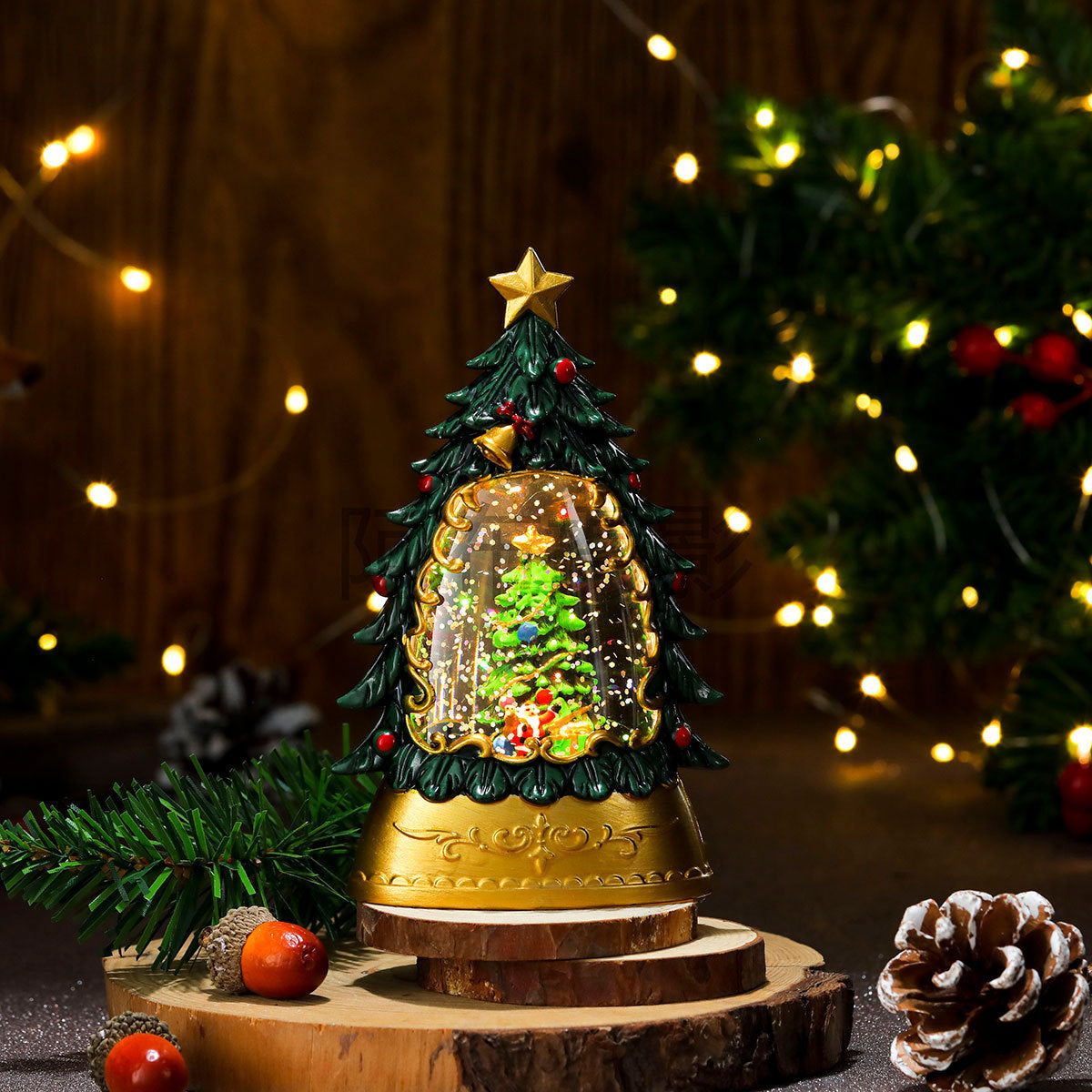 Telephone Box Christmas Decorations with a Snowman Scene | Battery Powered Lantern for Indoor or Outdoor Use | Warm Snowy Glow