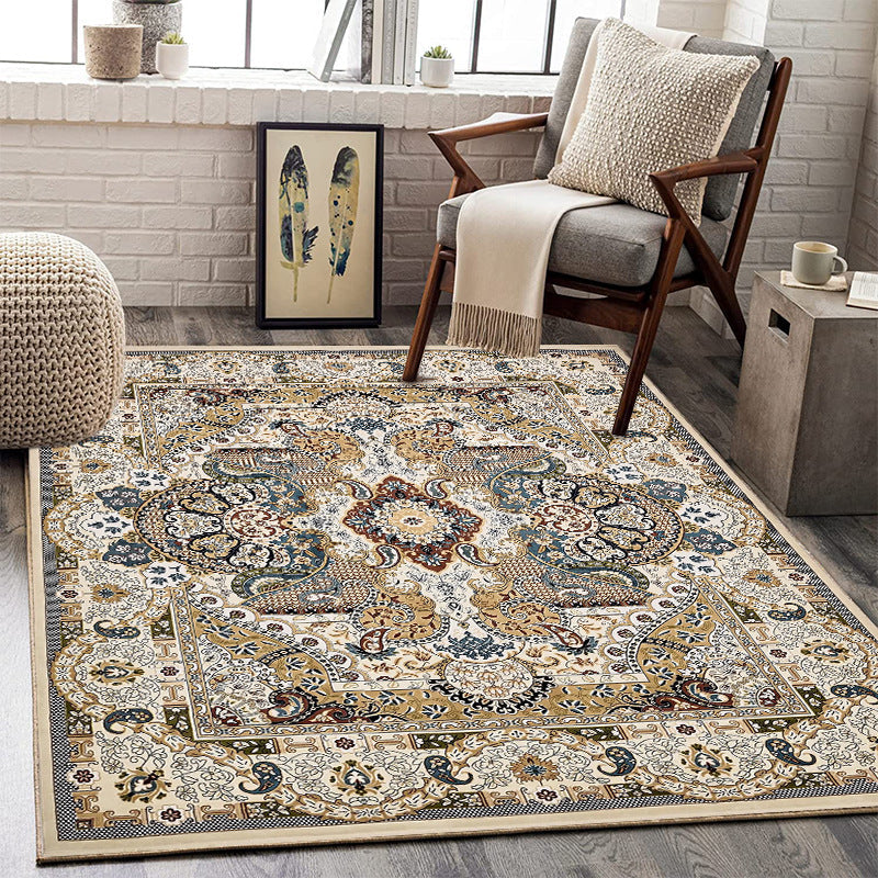Vintage Ornate Area Rug with a Medallion Center | Soft Underfoot and Easy to Clean | Five Sizes, 31 x 47 up to 55 x 79 in