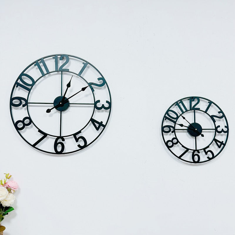 Open Frame Metal Wall Clock with Cutout Numerals | Silent Quartz Movement for Living Room and Office | 3 Diameters