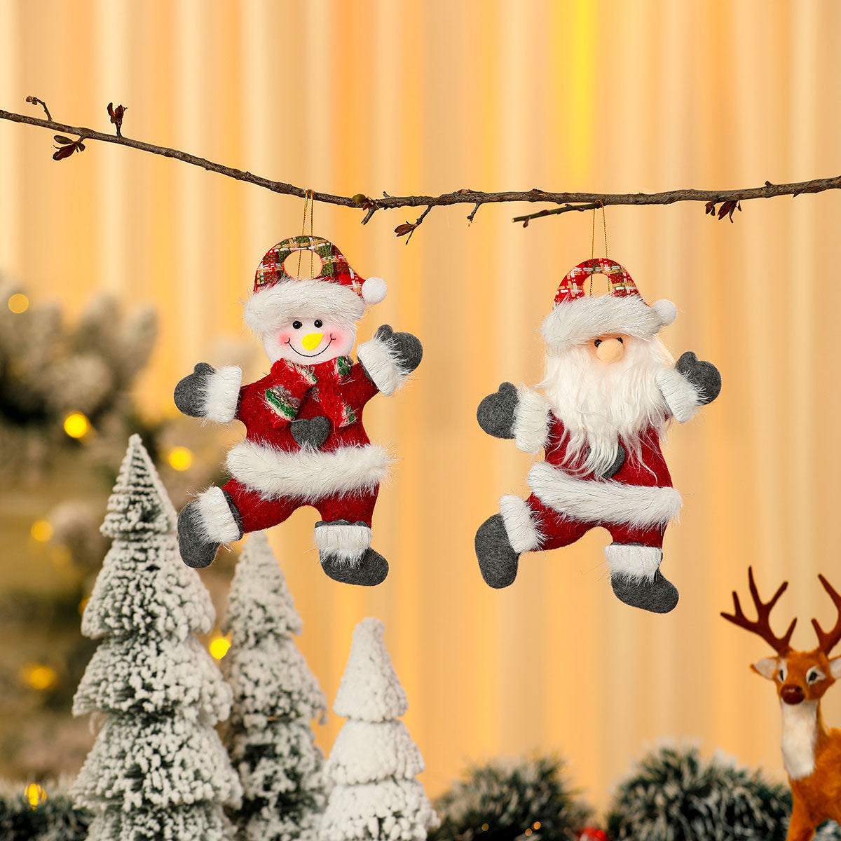 Hanging Santa Claus Ornament with a Cheerful Face | Vibrant Trim on Lightweight Material | Christmas Tree and Mantel Decorations